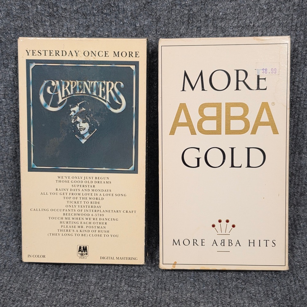 Carpenters Yesterday Once More & More ABBA Gold VHS Tape Bundle Music Videos